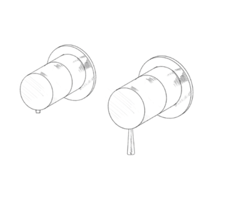 MURO TUA inbouw douchethermostaat kraan met 3 uitgangen chroom M1.B33T.R.CR