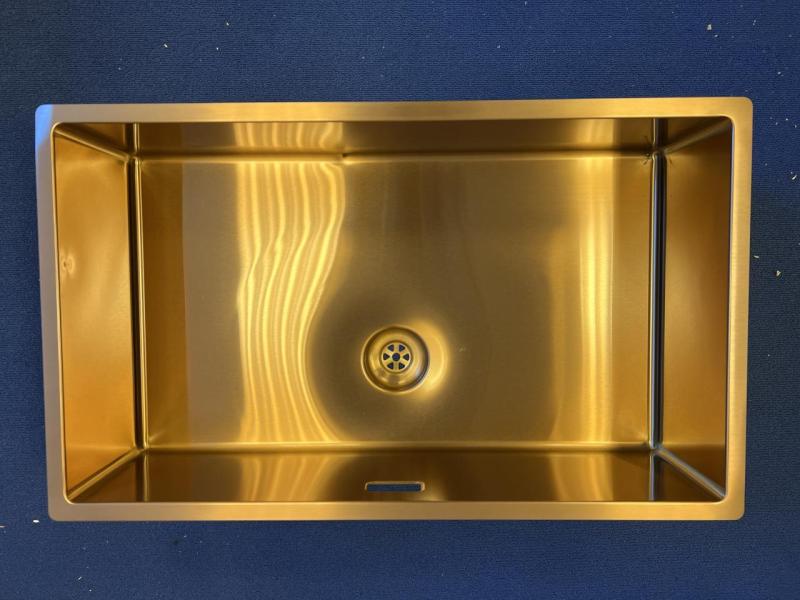 OUTLET Beschadigd!! Pure.Sink Exclusivo grote Koperen spoelbak 70x40 cm 10mm radius onderbouw, vlakinbouw en opbouw 1208972332