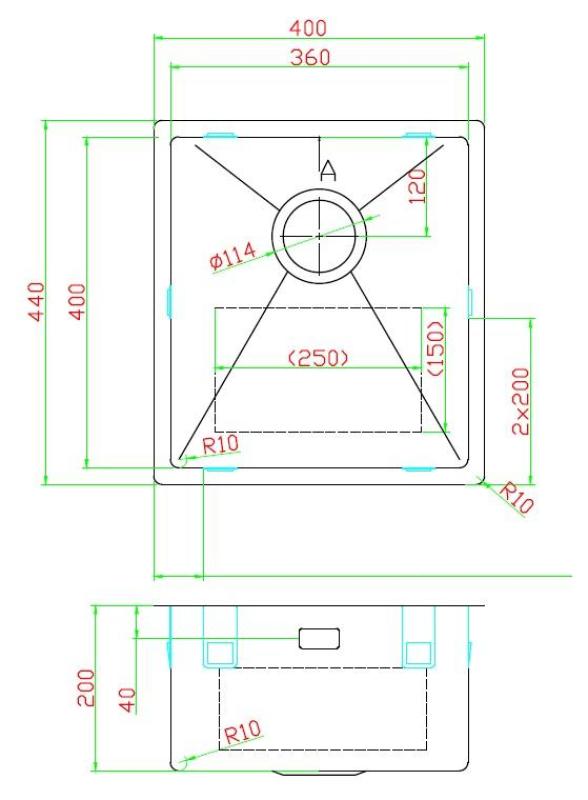 Pure.Sink Luxion Koperen spoelbak 36x40 cm onderbouw 1208972509