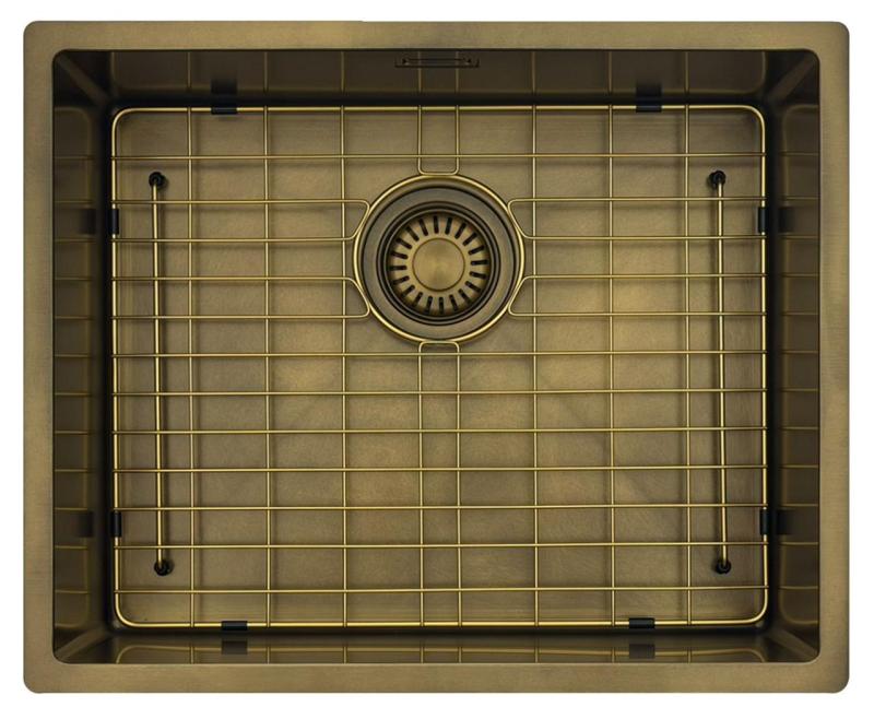 Pure.Sink Luxion PVD Antiek Bronzen spoelbak 50x40 cm onderbouw met bodemrek PLX5040-64