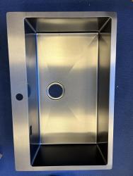 OUTLET Hoeken gebogen Ausmann Turt grote gun metal spoelbak pvd antraciet PVD 79x50mm met kraangat onderbouw vlakbouw en opbouw 1208972569