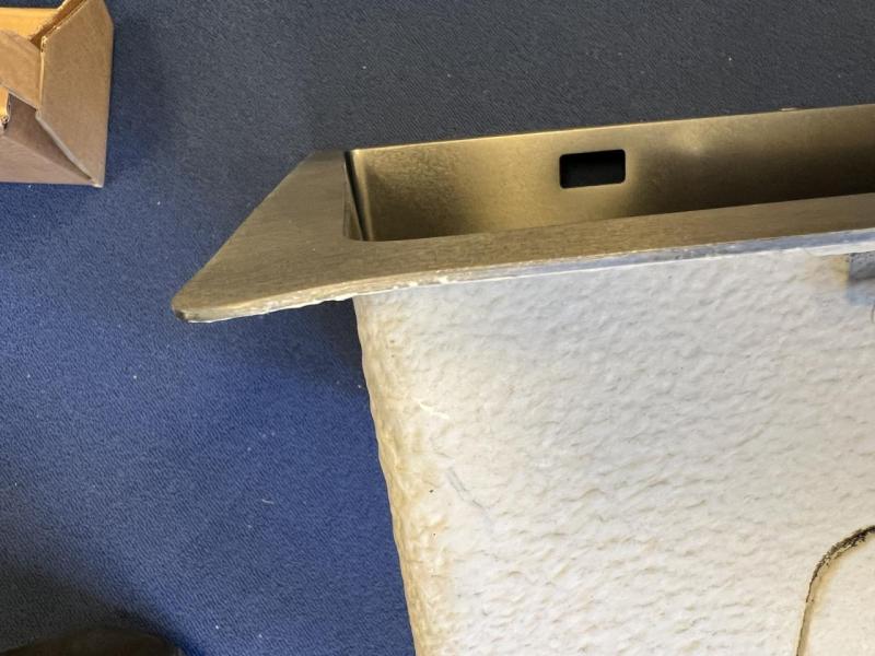 OUTLET Hoeken gebogen Ausmann Turt grote gun metal spoelbak pvd antraciet PVD 79x50mm met kraangat onderbouw vlakbouw en opbouw 1208972569