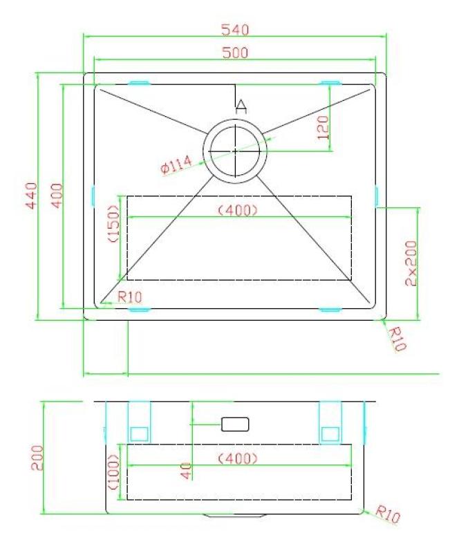 Pure.Sink Luxion RVS spoelbak 50x40 cm onderbouw 1208972606